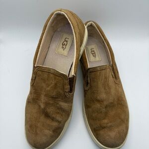 UGG Fierce Women's Size 7 Slip On Suede Tan Sneakers Loafers 1006737 Comfort